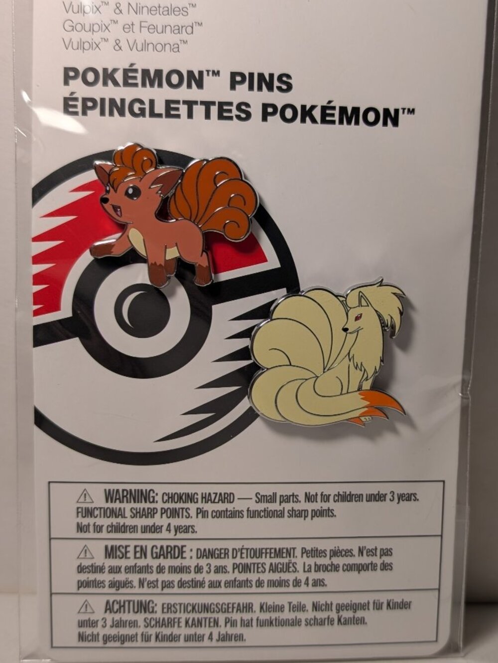 Pokemon TCG Vulpix & Ninetales Enamel Pins Set Of 2 Official Nintendo Badges